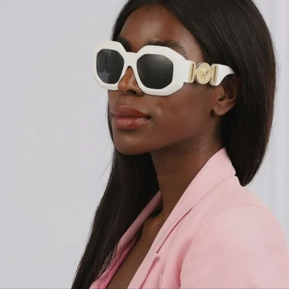 Today Only! Versace 4425u Bold White Sunglasses for Women - Picture 4 of 10